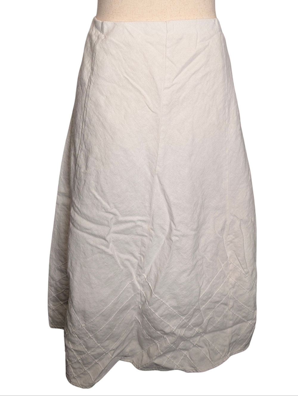 Christopher&Banks Linen Blend A-Line Midi Skirt. Bottom Half With Design. Lined